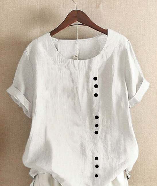 Women's Effortless Button Detail Summer Blouse White