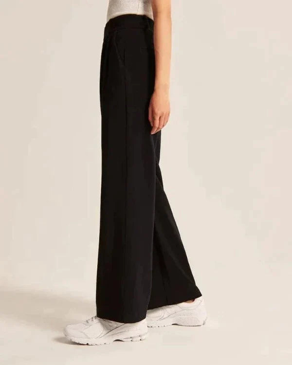 Jiska | Women's Stylish High Waist Wide Leg Trousers - Trendy & Comfy
