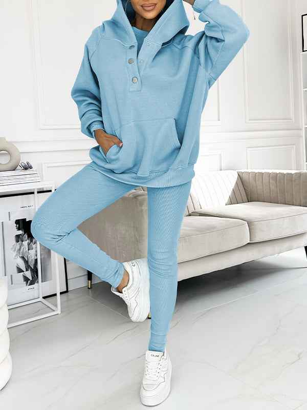 Women's Relaxed Fit Hoodie & High Waist Leggings Loungewear Set – Comfortable Casual Wear