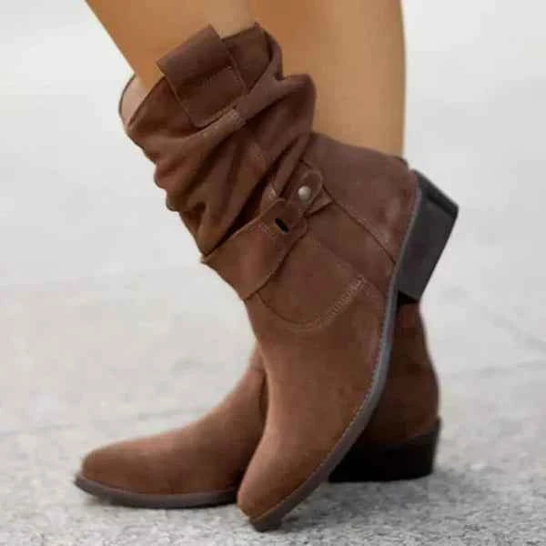 Berdine | Elegant Boots With Soft Soles Dark Brown