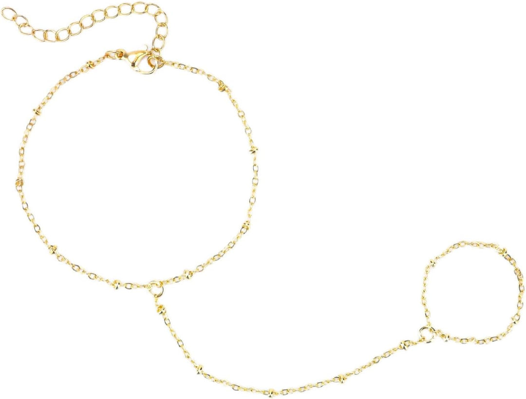 Quincy | Women's Gold Hand Chain and Bracelet Combo