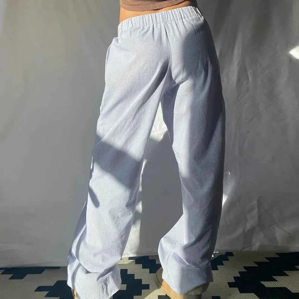 Women's Lightweight High Waist Wide Leg Pants with Elastic Waistband