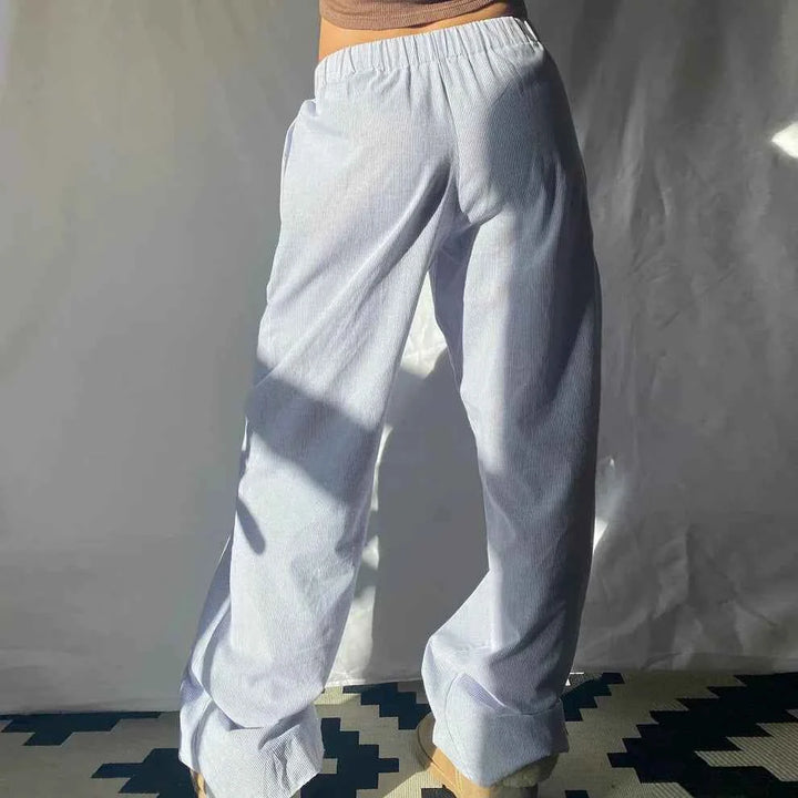 Women's Lightweight High Waist Wide Leg Pants with Elastic Waistband