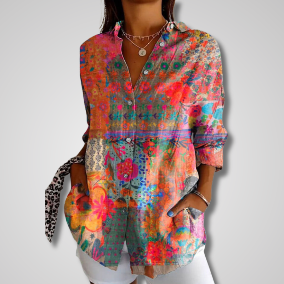 Women's Vintage Relaxed Summer Shirt Yellow