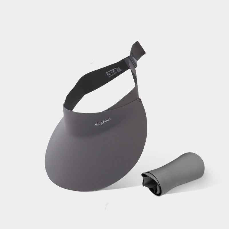 Seamless All-in-one Sunhat For Women Summer Thin Empty-top Foldable SSunshade And Face Shield Peaked Hat With Large Brim Dark Grey