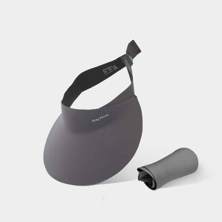 Seamless All-in-one Sunhat For Women Summer Thin Empty-top Foldable SSunshade And Face Shield Peaked Hat With Large Brim Dark Grey