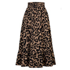 Womens Leopard Print Skirt Brown