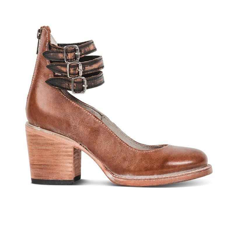Three-Breasted Women's High-Heel Pumps With Snake Print Dark brown