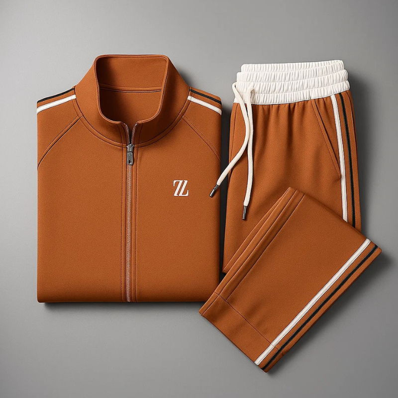 Zephyr Premium Athletic Tracksuit Set Chestnut Brown