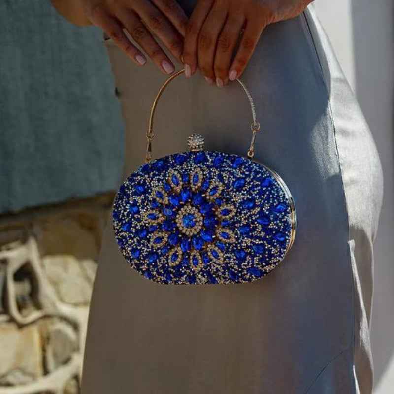 Elegant Azure Diamond Clutch Purse