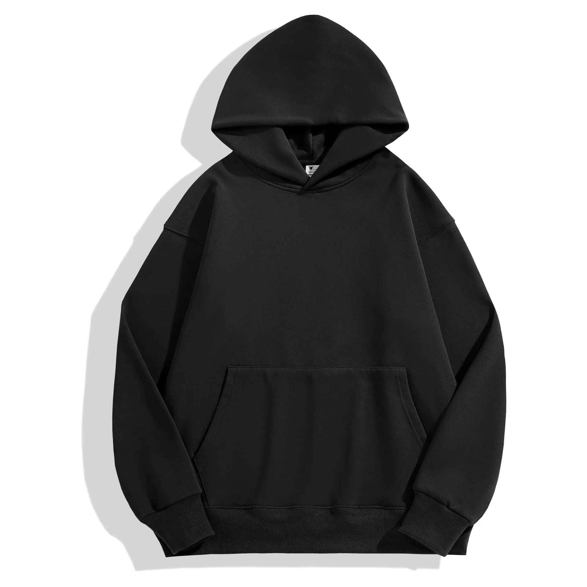 Unisex Heavyweight Cotton Velvet Hoodie Black