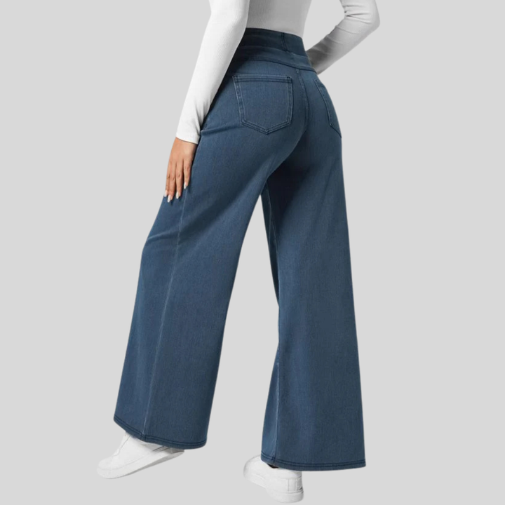 Women's High-Waisted Elastic Trousers