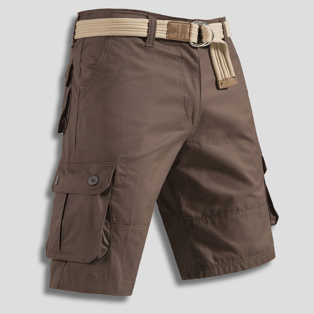 Men's Versatile Multi-Pocket Cargo Shorts Dark Brown