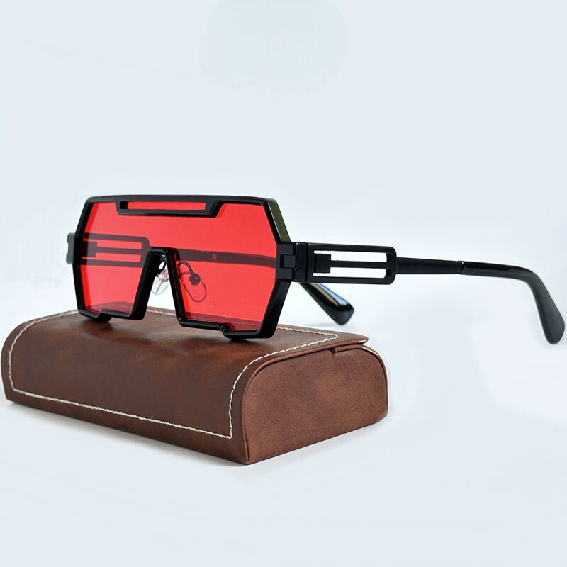 Futuristic Cyclops Sunglasses Black Red
