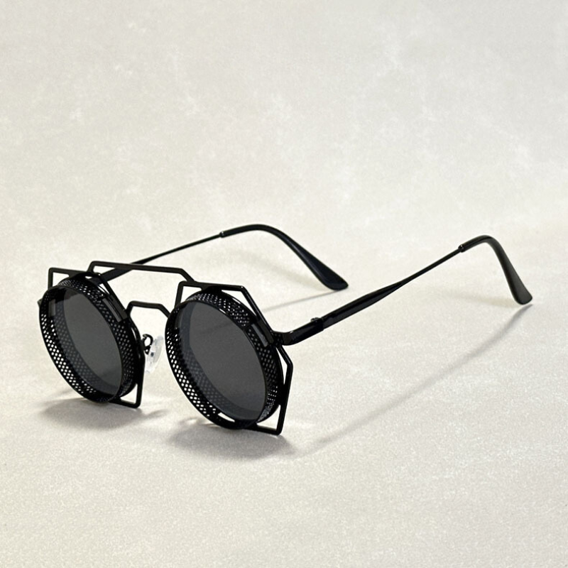 Vintage-Inspired Steampunk Sunglasses Black
