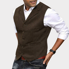 Men's Vintage Vest - Classic Style Coffee