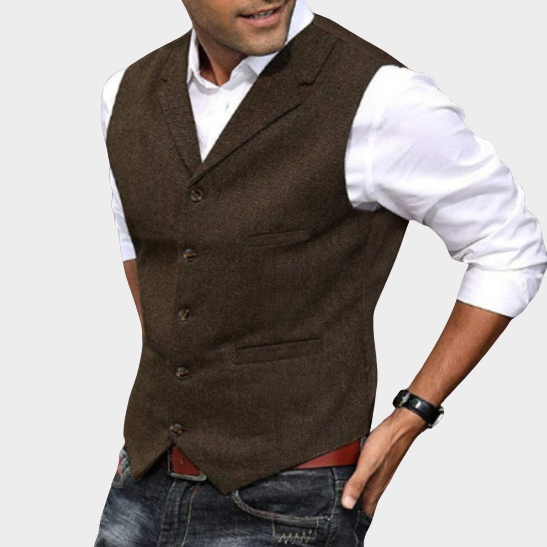 Men's Vintage Vest - Classic Style Coffee