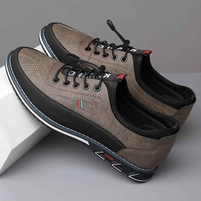Men's Slip-On Sneakers with Tassel and Laces | Round Toe Cap Khaki