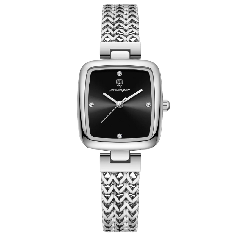 Elegant Melrose Timepiece Silver Black