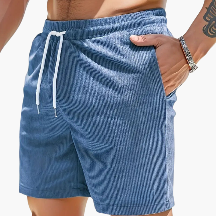 Men's Casual Summer Cord Shorts Blue