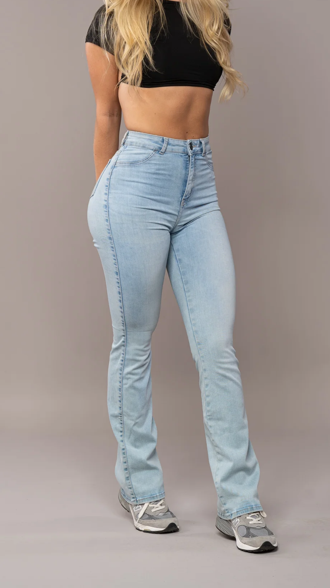 Flared Jeans for Women | High Waist Stretch Fit Denim Vintage Blue