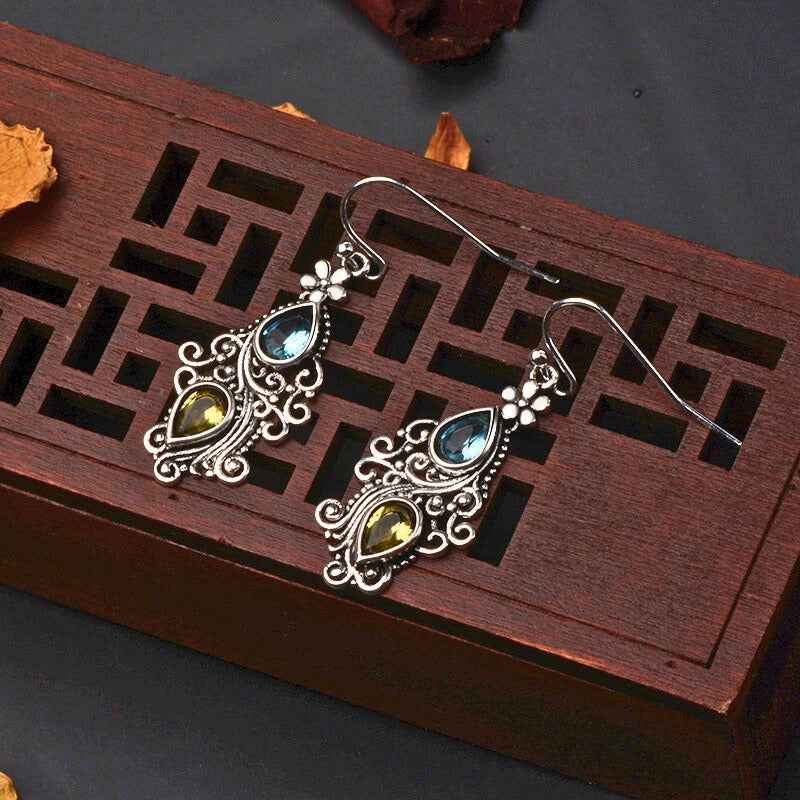 Elegant Filigree Gem Earrings