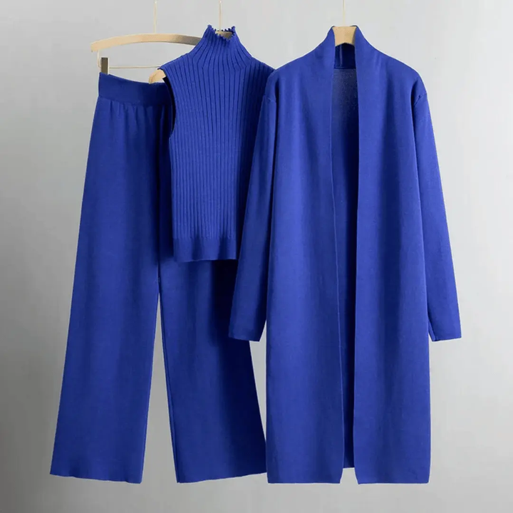 Women's 3-Piece Set - Stylish and Versatile Outfit Blue One Size