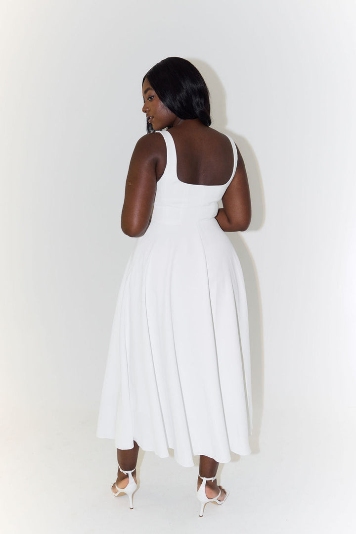 Paloma | Women's Midi Dress with Square Neckline