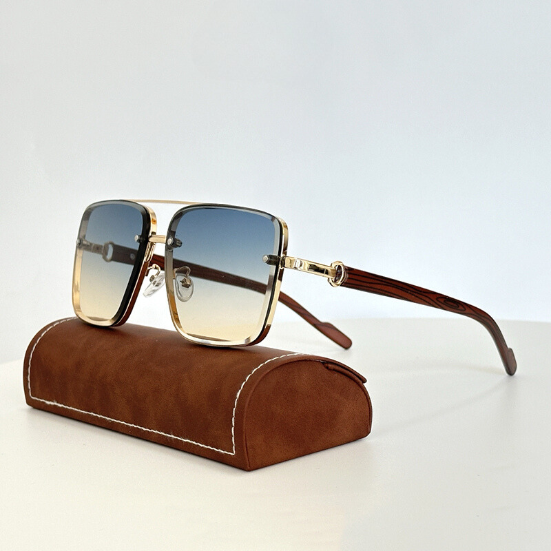 Stylish Pioneer Sunglasses for Ultimate UV Protection Gold Blue Tea