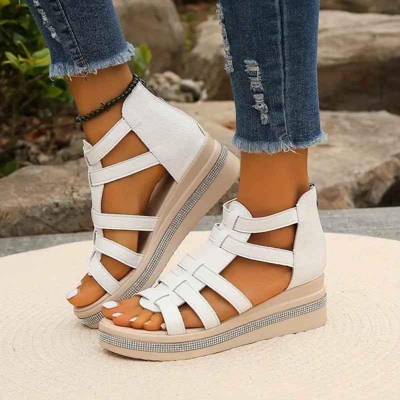 Hannah | Comfort Sandals with Rhinestone Decoration