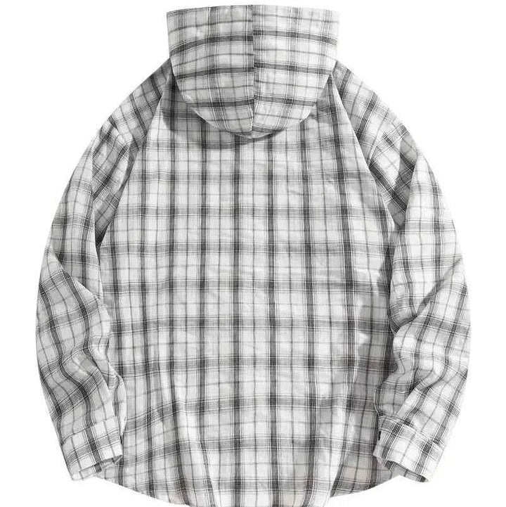 Men's Hooded Plaid Shirt - Stylish and Comfortable