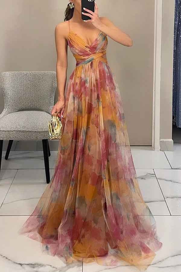 Madeline | Floral Maxi Dress for Effortless Elegance Orange