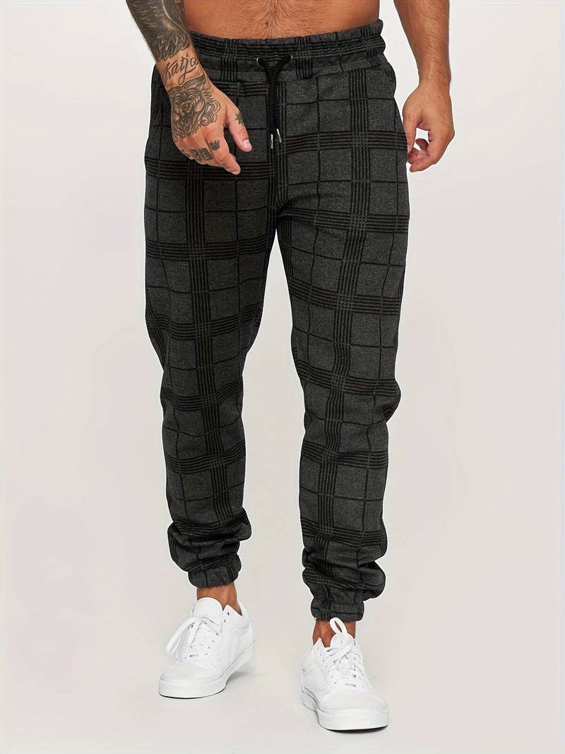Men's Jogger Pants Modern Fit Fabric Blend Black