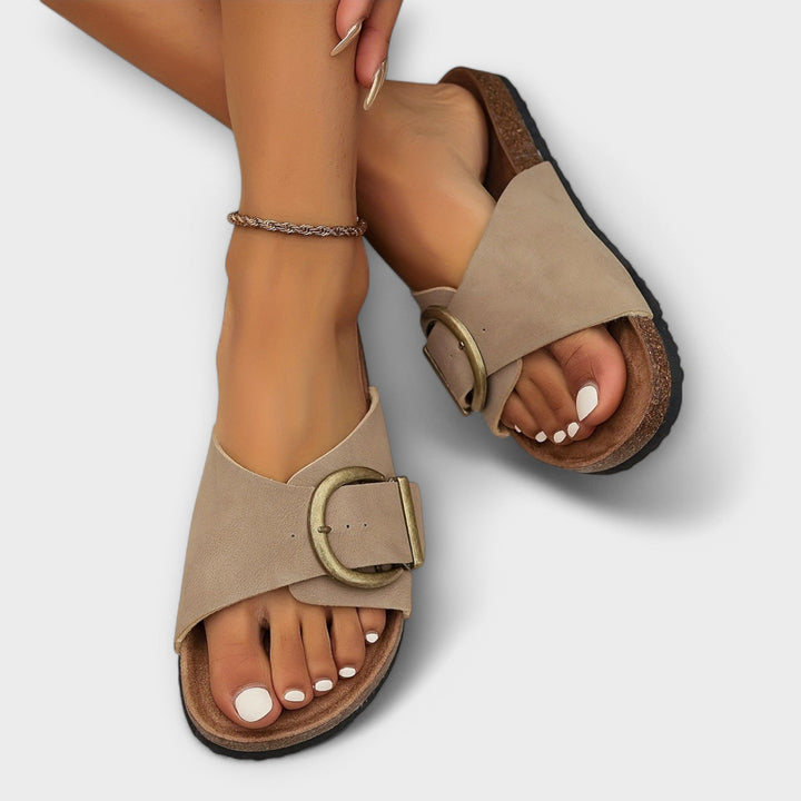 Joanna | Stylish Comfort Sandals Khaki