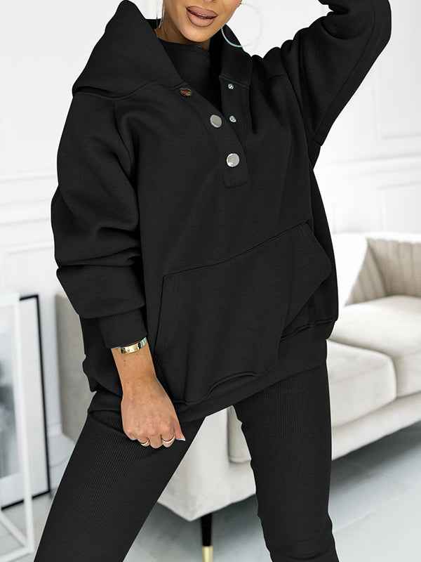Women's Relaxed Fit Hoodie & High Waist Leggings Loungewear Set – Comfortable Casual Wear