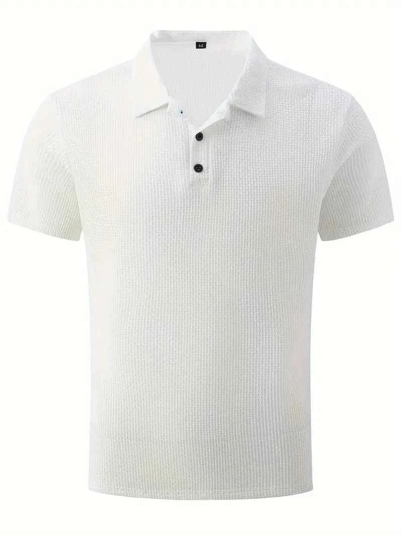Men's Cotton Blend Polo Shirt - Short Sleeve - Breathable Casual Fit White