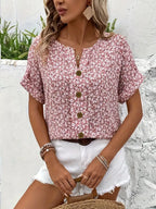 Women's Chic Floral Summer Print Blouse