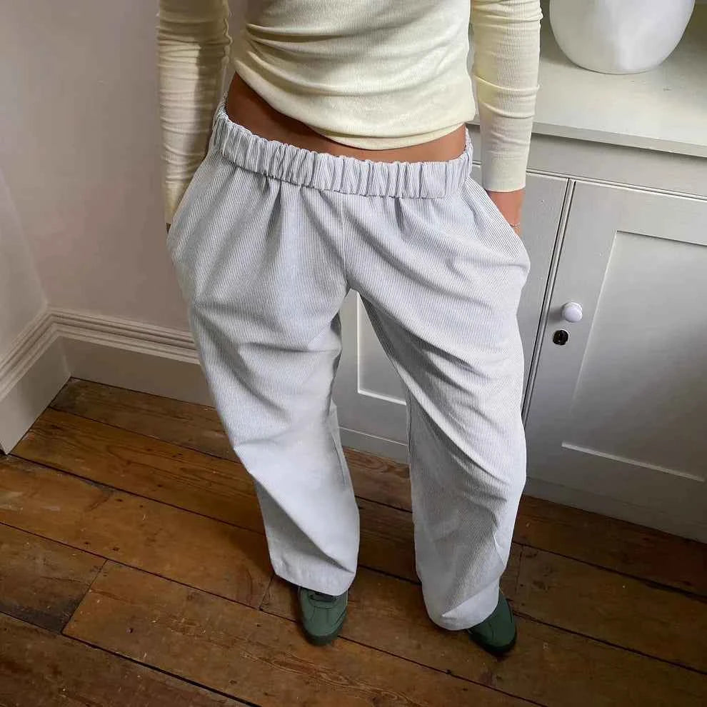 Women's Lightweight High Waist Wide Leg Pants with Elastic Waistband