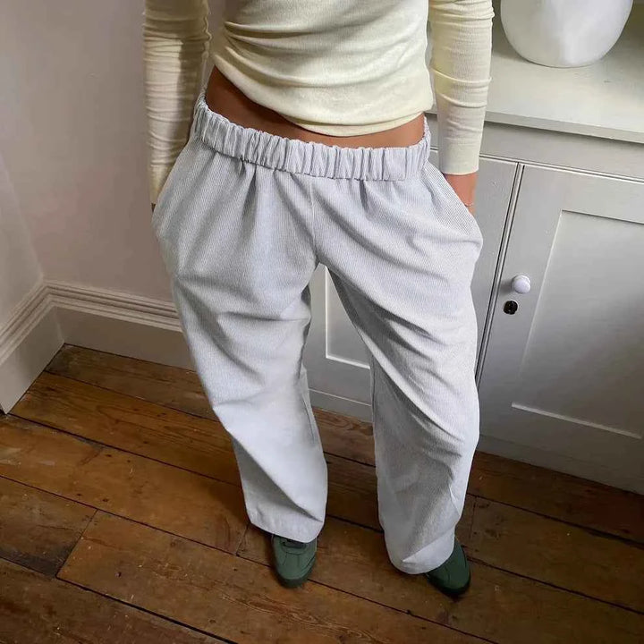 Women's Lightweight High Waist Wide Leg Pants with Elastic Waistband