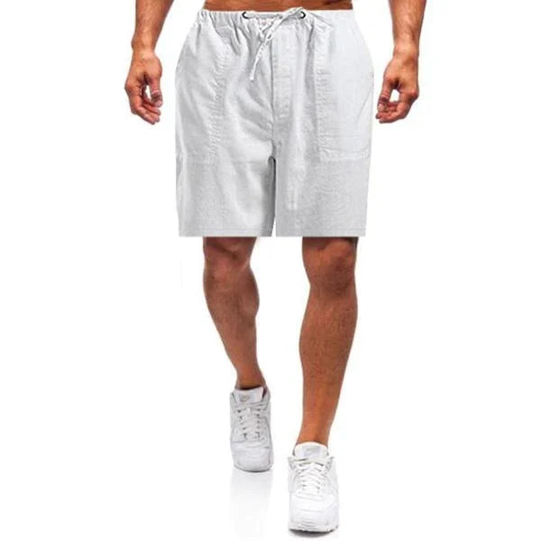 Men's Casual Drawstring Shorts for Comfortable Summer Wear White