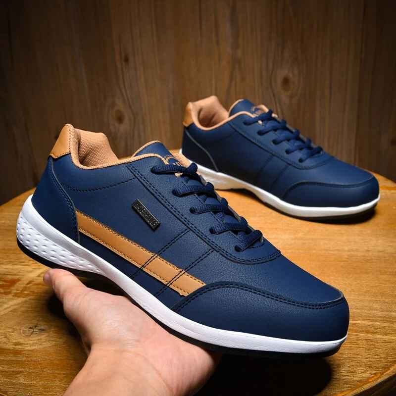 Men's Casual Lace-Up Sneakers - Stylish Footwear Blue