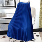 Women's Satin Pleated Skirt Blue