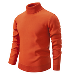 Men's Soft Wool Turtleneck Sweater Orange