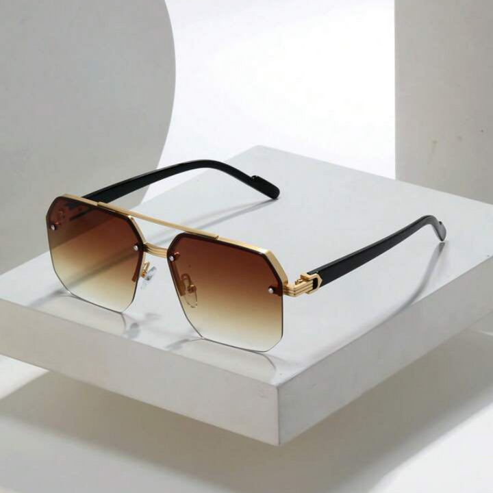 Polarized Semi-Rimless Sunglasses for Ultimate Style and Protection Black Brown