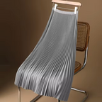 Women's A-line Midi Skirt - Pleated Design - Elegant Draping - Comfortable Fit Silver
