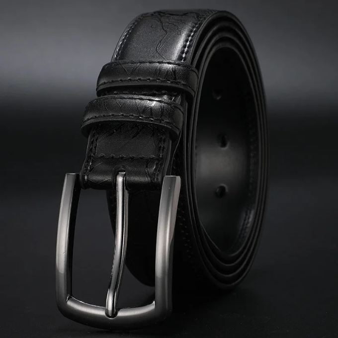 Gunmetal Cowhide Belt for Stylish Outfits Black