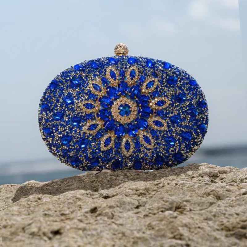 Elegant Azure Diamond Clutch Purse