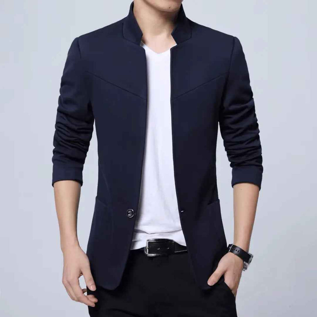 Men's Executive Blazer - Stylish and Professional Outerwear Navy