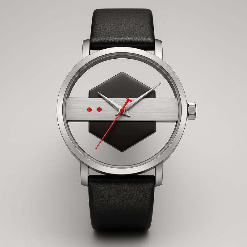 Orbit Timepiece: Stylish and Modern Design Black Silver