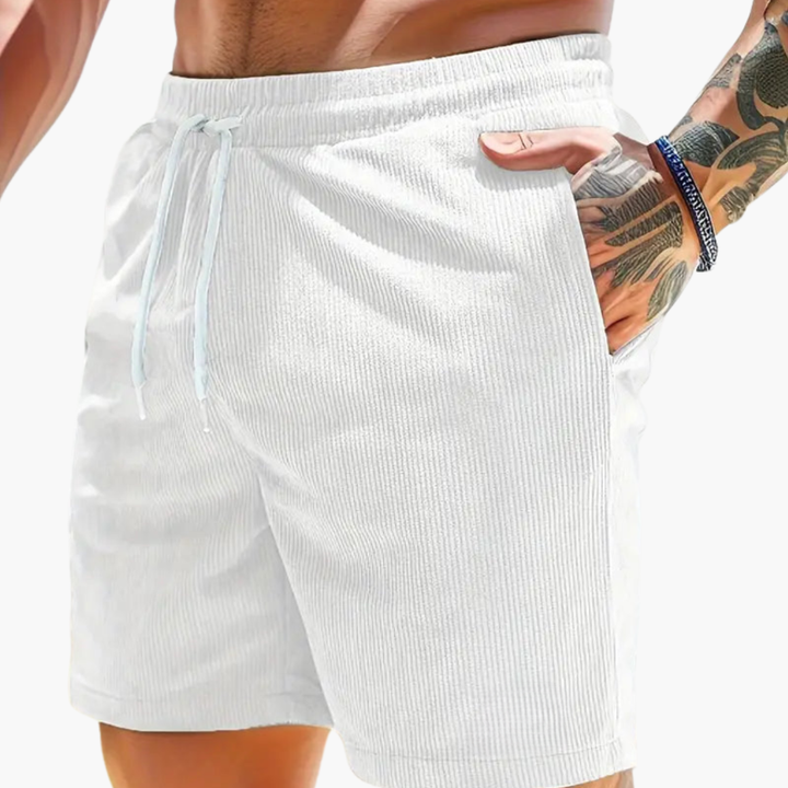 Men's Casual Summer Cord Shorts White